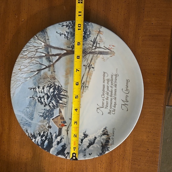 Vintage Robert Laessig Winterscene Series Porcelain Plate 1975 Christmas - Picture 4 of 7